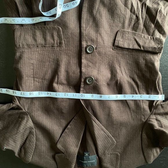 Banana Republic Women's Striped Brown Double Button Stretch Blazer, Size 6 (B1) - Picture 7 of 8